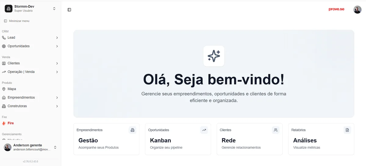 Interface do projeto Sistema de Gestão Imobiliária